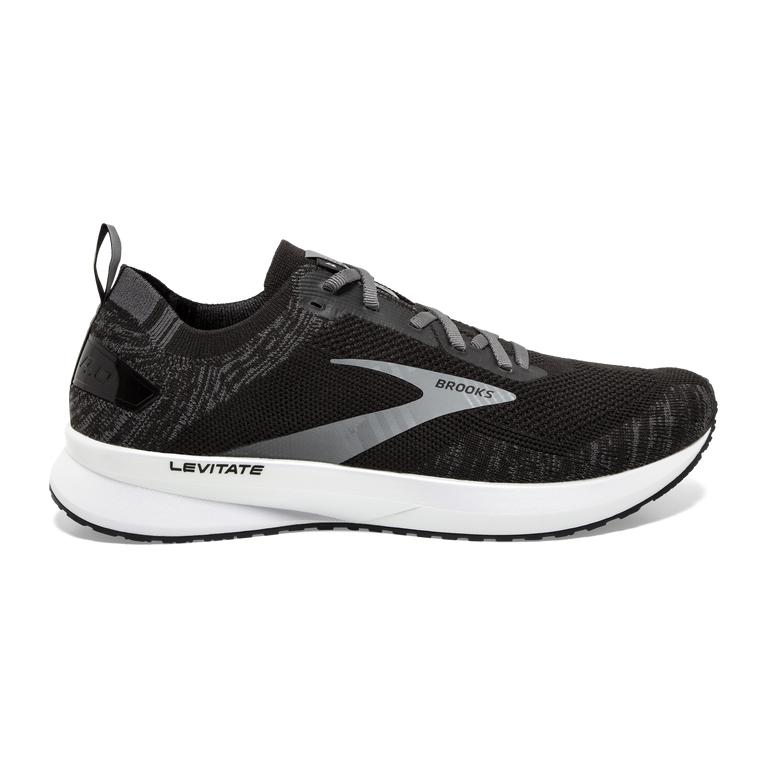 Brooks Men's Levitate 4 Road Running Shoes - Black/Blackened Pearl/White (VNEM83417)